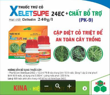 Thuốc trừ cỏ XeletSupe 24EC + Chất bổ trợ PK-9